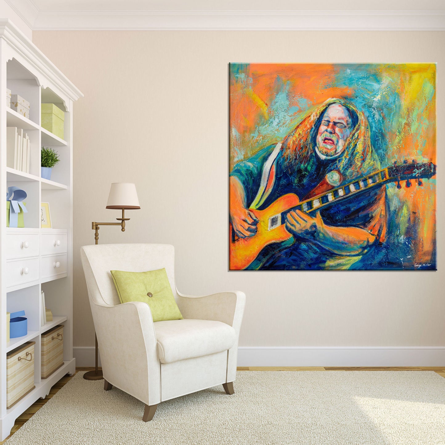 Oil Painting Warren Haynes Playing Guitar, Rock Music, Canvas Painting, Original Artwork, Contemporary Art, Wall Art, Abstract Wall Art