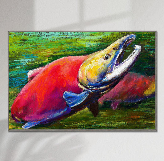Giclée Print Salmon Fish Red, Print Wall Art, Watercolor Print, Wall Decor Living Room, Abstract Wall Art, Art Poster, Artwork, Modern Art