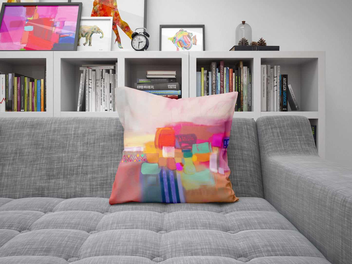 Pillow Cover, Abstract Throw Pillow, Designer Pillow, Colorful Pillow Case, Contemporary Pillow, Square Pillow, Housewarming Gift, Fashion