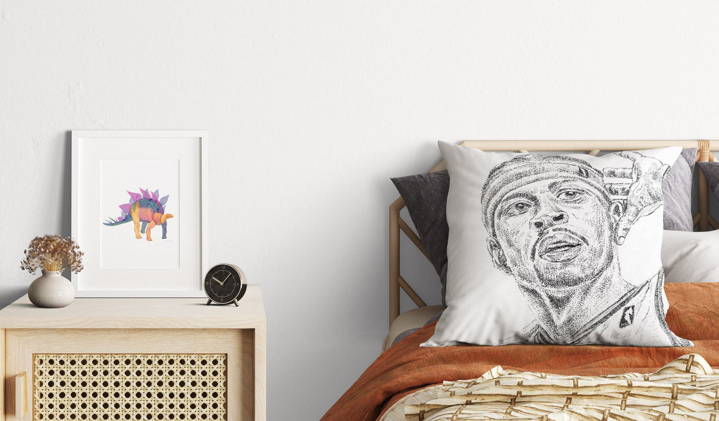 Allen Iverson Decorative Pillow, Sports Art, Artist Pillow, Black White Pillow, Contemporary Pillow, 20X20 Pillow Cover,Sofa Pillows