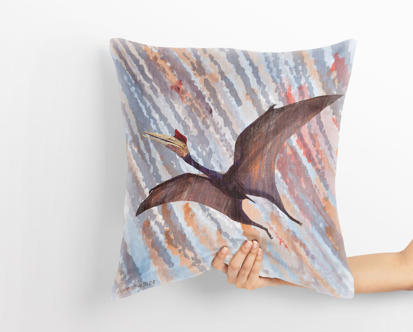 Pterosaur Dinosaur Pillow Cases For Kids, Throw Pillow, Abstract Floral Pillow Covers, Art Pillow, Housewarming Gift, Nursery Decor