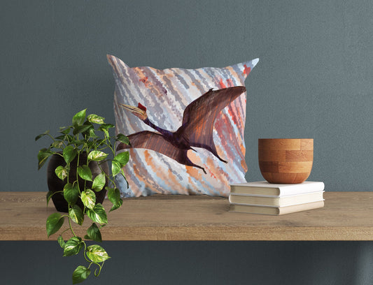 Pterosaur Dinosaur Pillow Cases For Kids, Throw Pillow, Abstract Floral Pillow Covers, Art Pillow, Housewarming Gift, Nursery Decor