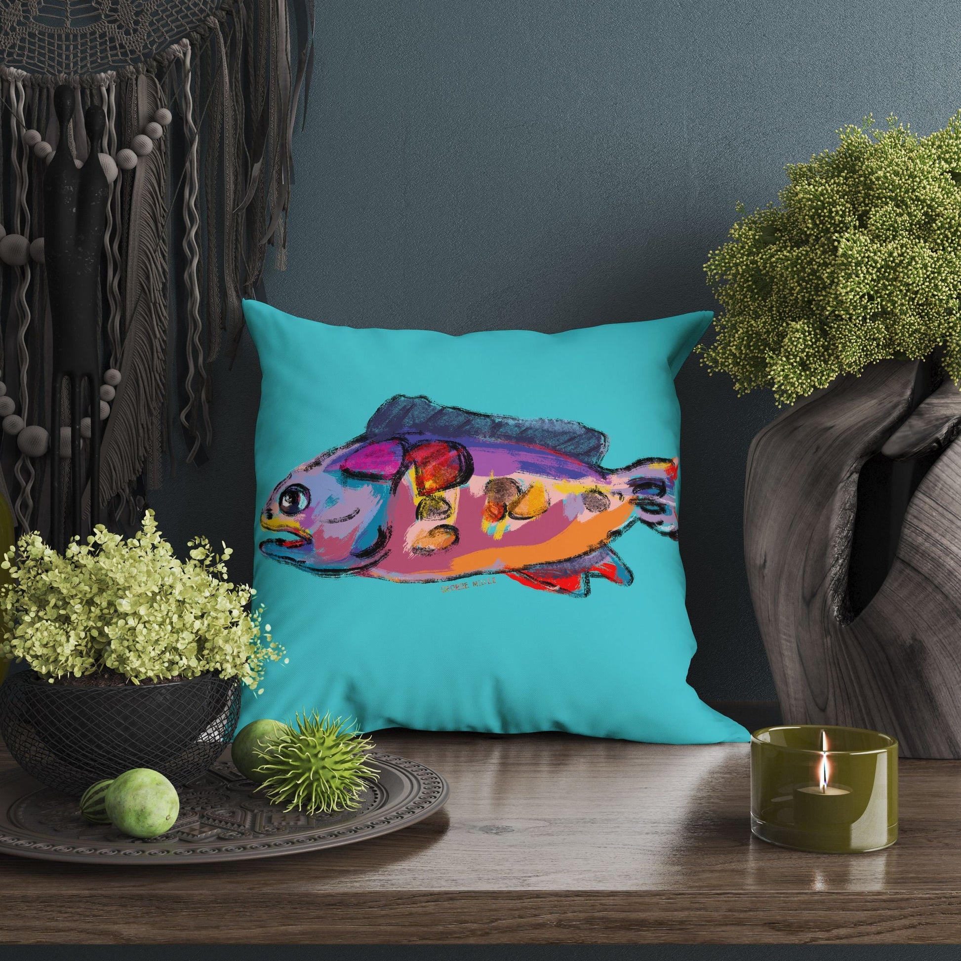 Tropical Fish Throw Pillow Cover, Tropical Pillow Cases, Cute Pillow C –  georgemillerart