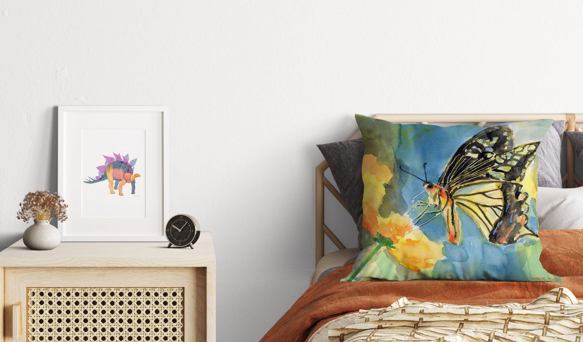 Butterfly Tapestry Pillows, Spring Throw Pillow, Soft Pillow Cases, Colorful Pillow Case, Watercolor Pillow Cases, 20X20 Pillow Cover