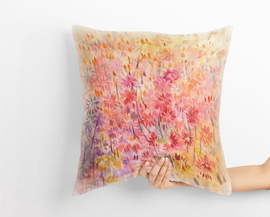 Pillow Case, Floral Pillow, Art Pillow, Colorful Pillow Case, Beautiful Pillow, 18 X 18 Pillow Covers, Valentines Day Gift, Nursery Pillow