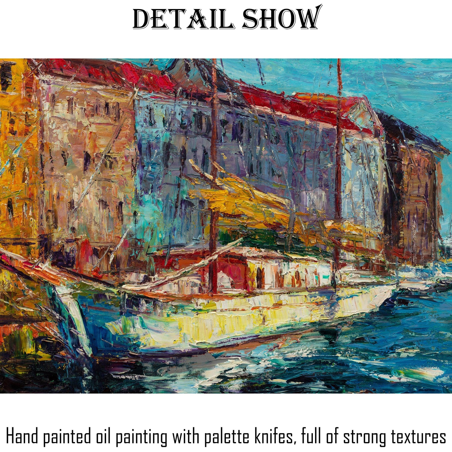 Venice Oil Painting, Palette Knife Oil Painting, Oil Painting Original, Contemporary Painting, Venice Gondola, Oil Painting, Canvas Art