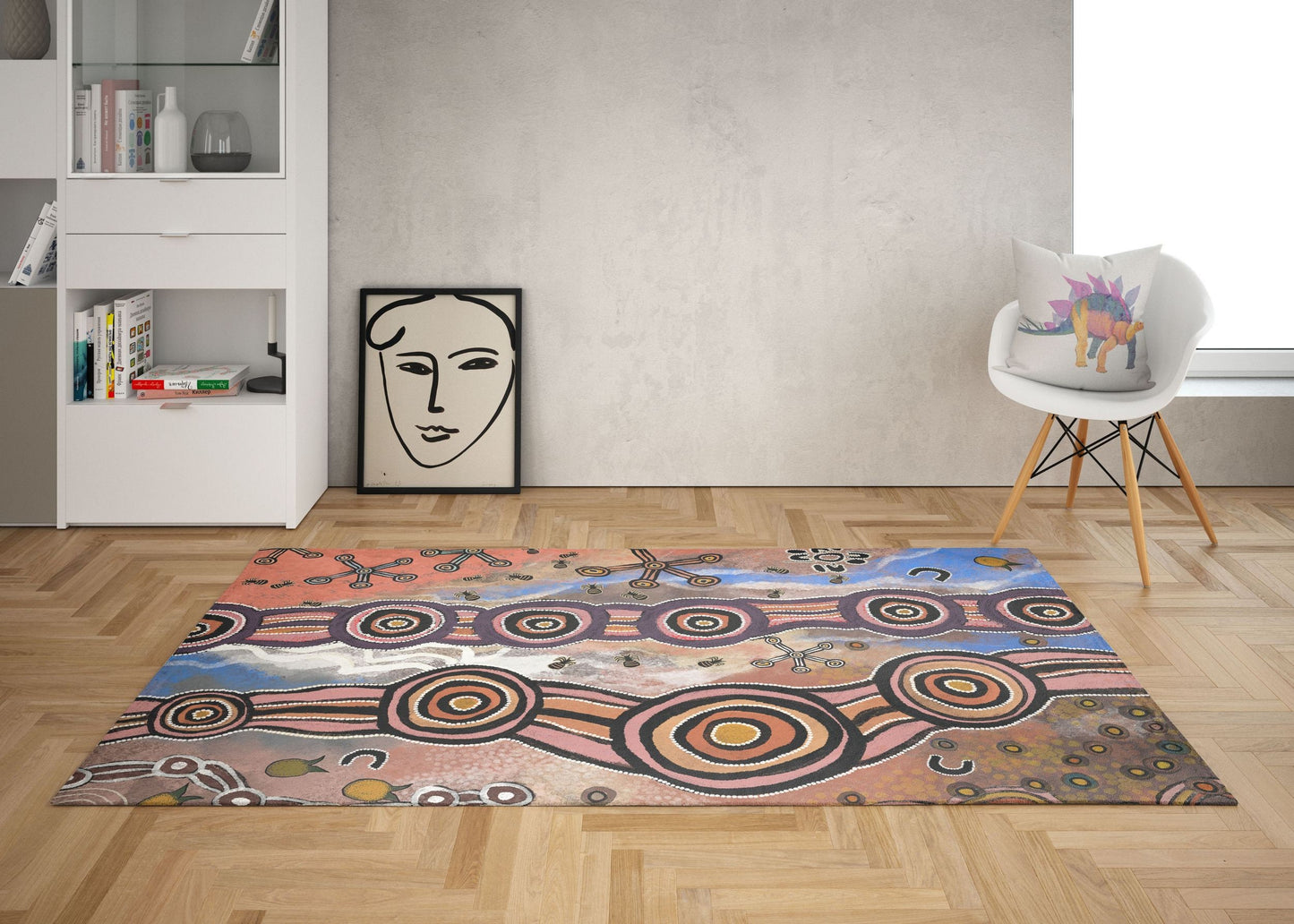 Large Area Rugs, Thick Carpet, Rectangle Rug, Error, Austrialian Aboriginal Rug, Modern Area Rug, Rugs For Living Room, Made In USA