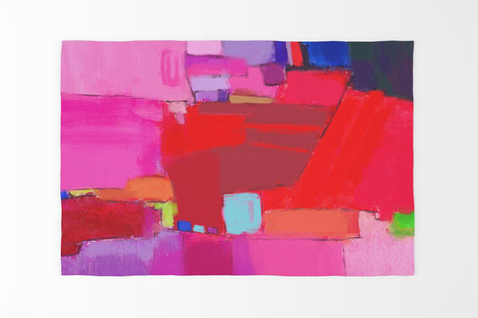 Red Carpet, Oversize Rug, Thick Carpet, Rectangle Rug, Colorful Rug, Abstract Rug, Modern Area Rug, Living Room Decor, Made In USA