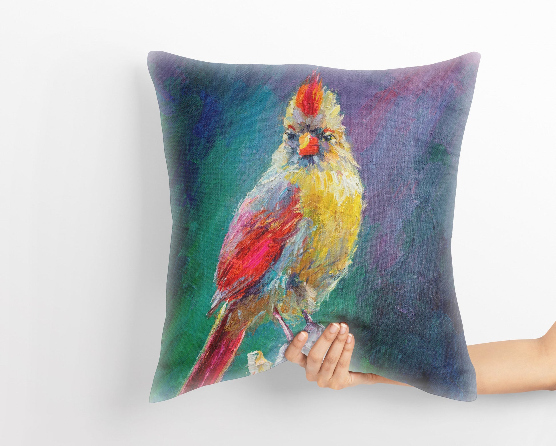Pillow Cases, Northern Cardinal Female Bird Pillow, Comfortable, Bright Yellow Pillow, Modern Pillow, Large Pillow Cases, Housewarming Gift