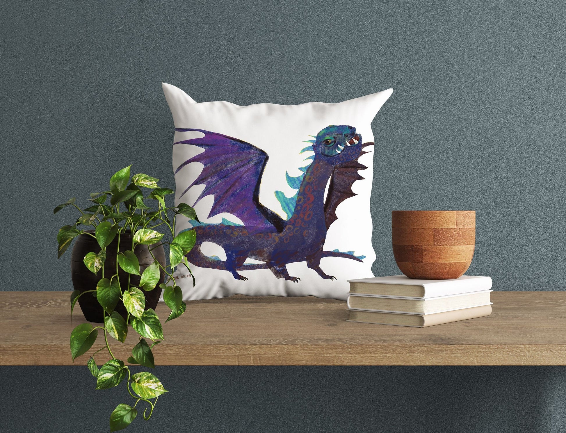 Dragon Fantasy Pillow Cases For Kids, Throw Pillow Cover, Abstract Art Pillow, Original Art Pillow, Home Decor Pillow, Farmhouse Decor