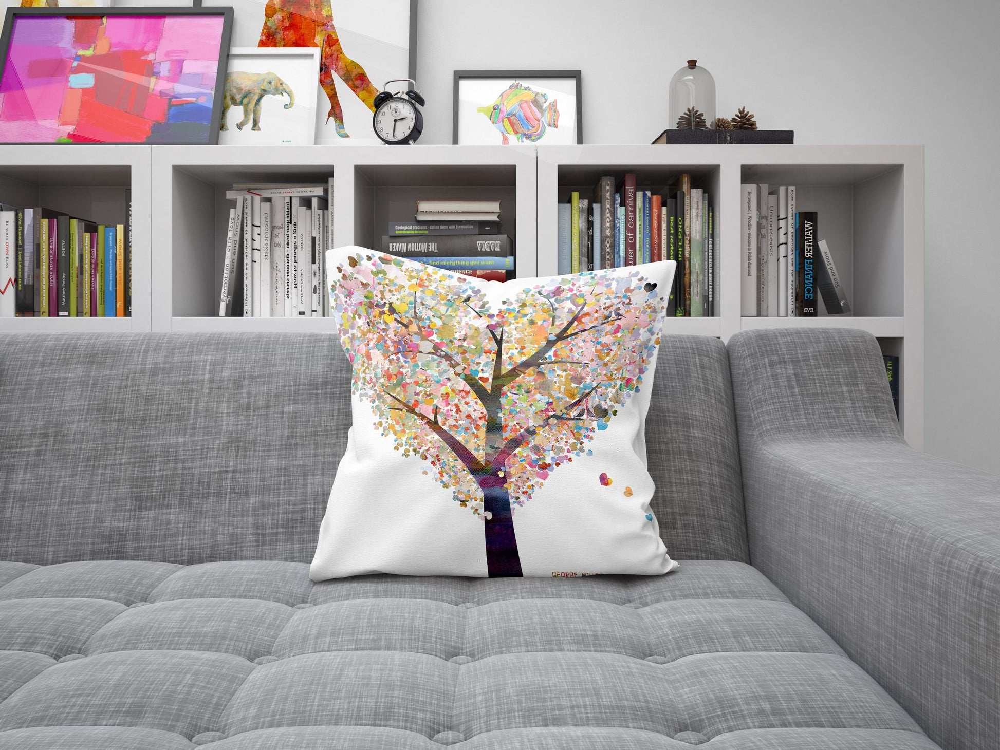 Tree Of Love, Throw Pillow, Abstract Throw Pillow, Colorful Pillow Case, Modern Pillow, Wedding Pillow Cases, Pillow Cases For Couples