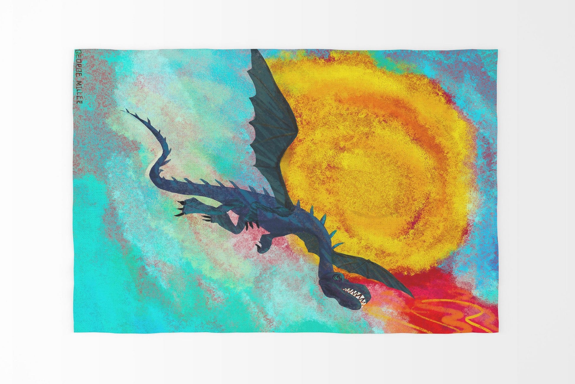 Kids Rug, Large Area Rug, Thick Carpet, Rectangle Rugs, Multi Color, Fire Breathing Dragon, Modern Carpet, House Decor, Made In USA