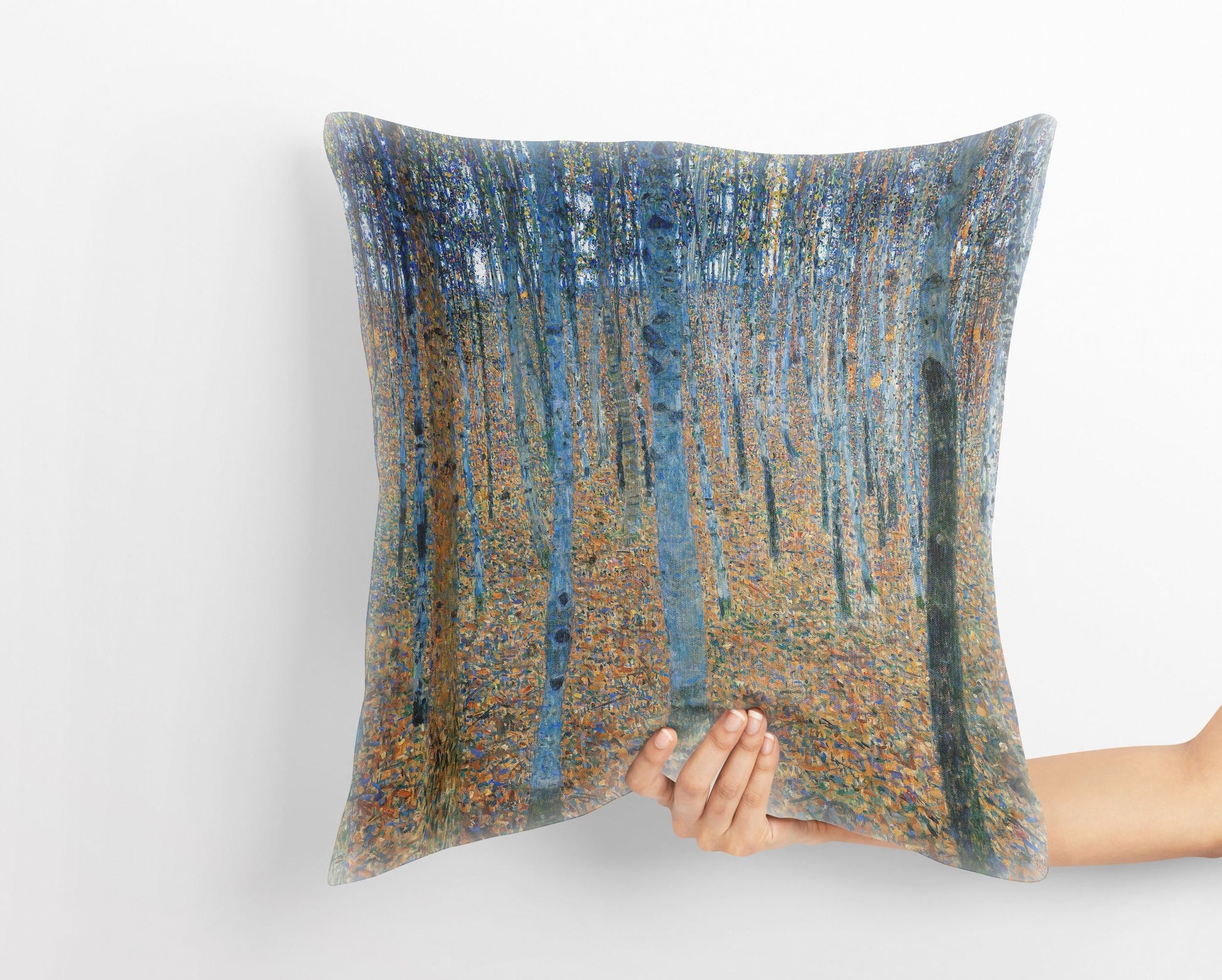 Gustav Klimt Famous Art Beech Grove Pillow Case, Abstract Throw Pillow Cover, Soft Pillow Cases, Art Nouveau Pillow, 18 X 18 Pillow Covers
