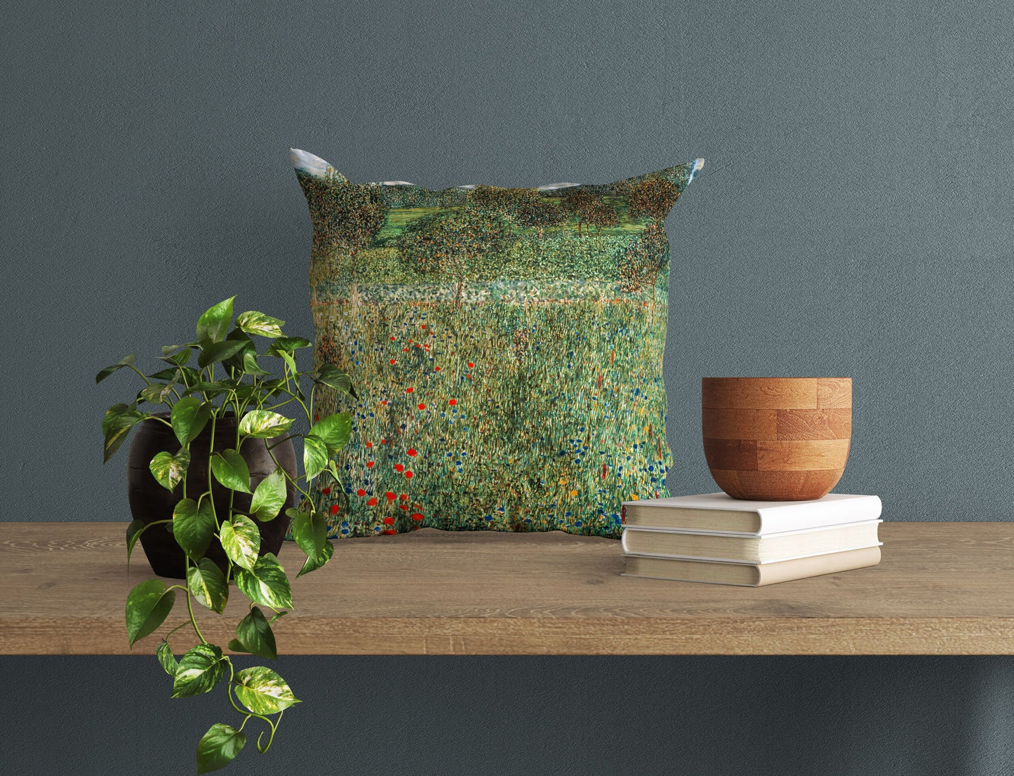 Gustav Klimt Famous Art, Throw Pillow Cover, Green Pillow Cases, Contemporary Pillow, 18 X 18 Pillow Covers, Farmhouse Pillow, Indoor Pillow