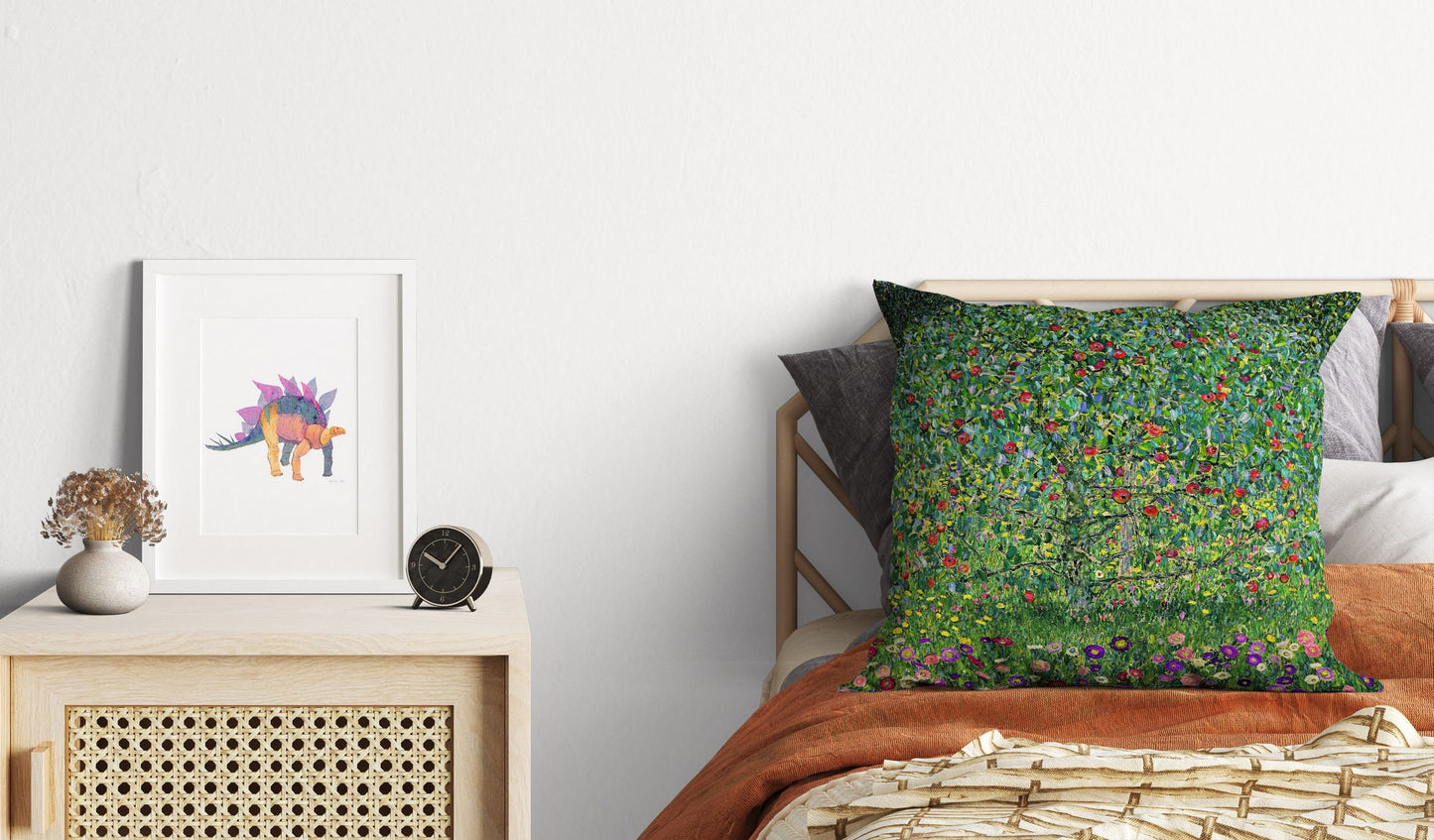 Gustav Klimt Famous Painting, Throw Pillow Cover, Abstract Throw Pillow Cover, Artist Pillow, Green Pillow Cases, 22X22 Pillow Cover