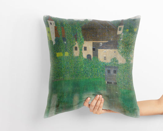 Gustav Klimt Famous Painting Water Castle, Tapestry Pillows, Abstract Throw Pillow Cover, Soft Pillow Cases, Farmhouse Pillow, Holiday Gift