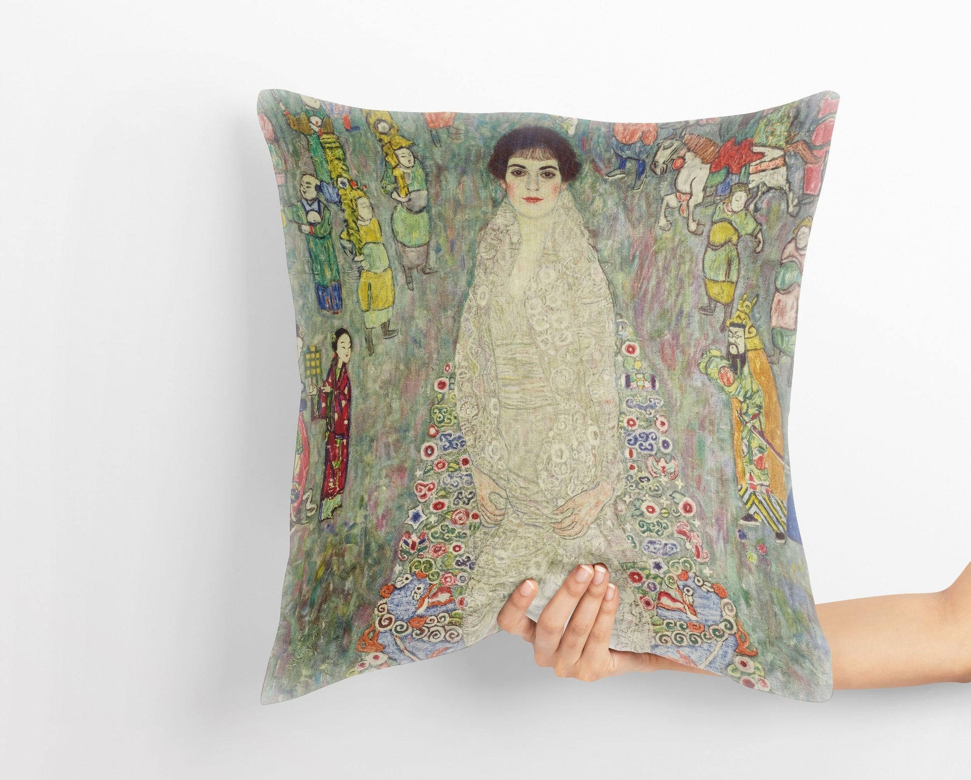 Gustav Klimt Famous Painting Portrait Of Baroness Bachofen-Echt, Pillow Case, Abstract Pillow, Soft Pillow Cases, Colorful Pillow Case