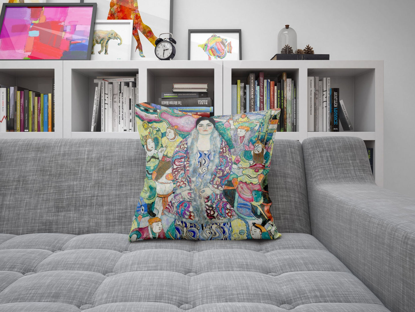Gustav Klimt Famous Painting Portrait Of Friedericke Maria Beer, Throw Pillow, Abstract Throw Pillow Cover, Designer Pillow, Abstract Decor