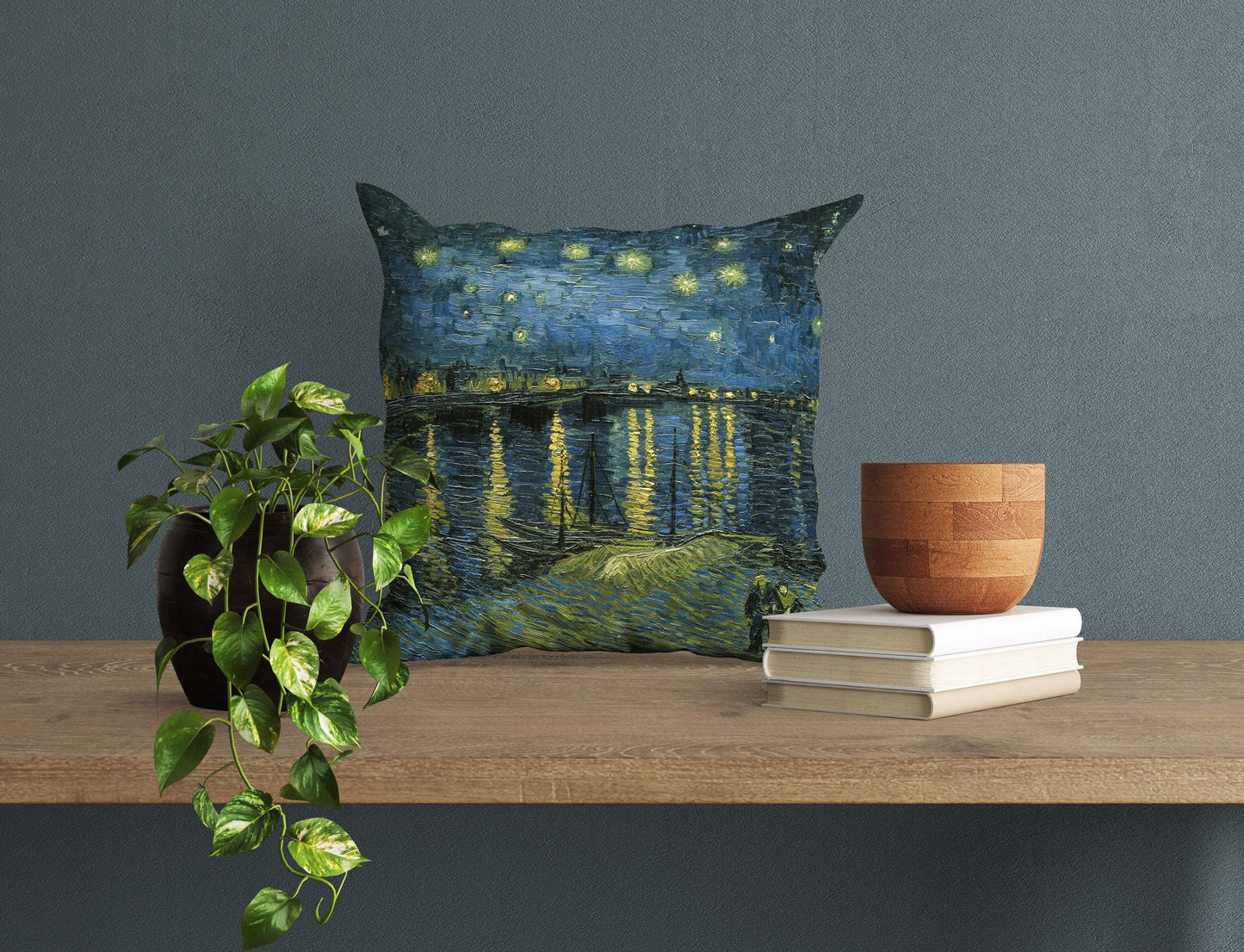 Vincent Van Gogh Starry Night Over The Rhone Famous Painting, Toss Pillow, Abstract Throw Pillow, Artist Pillow, Blue Pillow, Modern Pillow