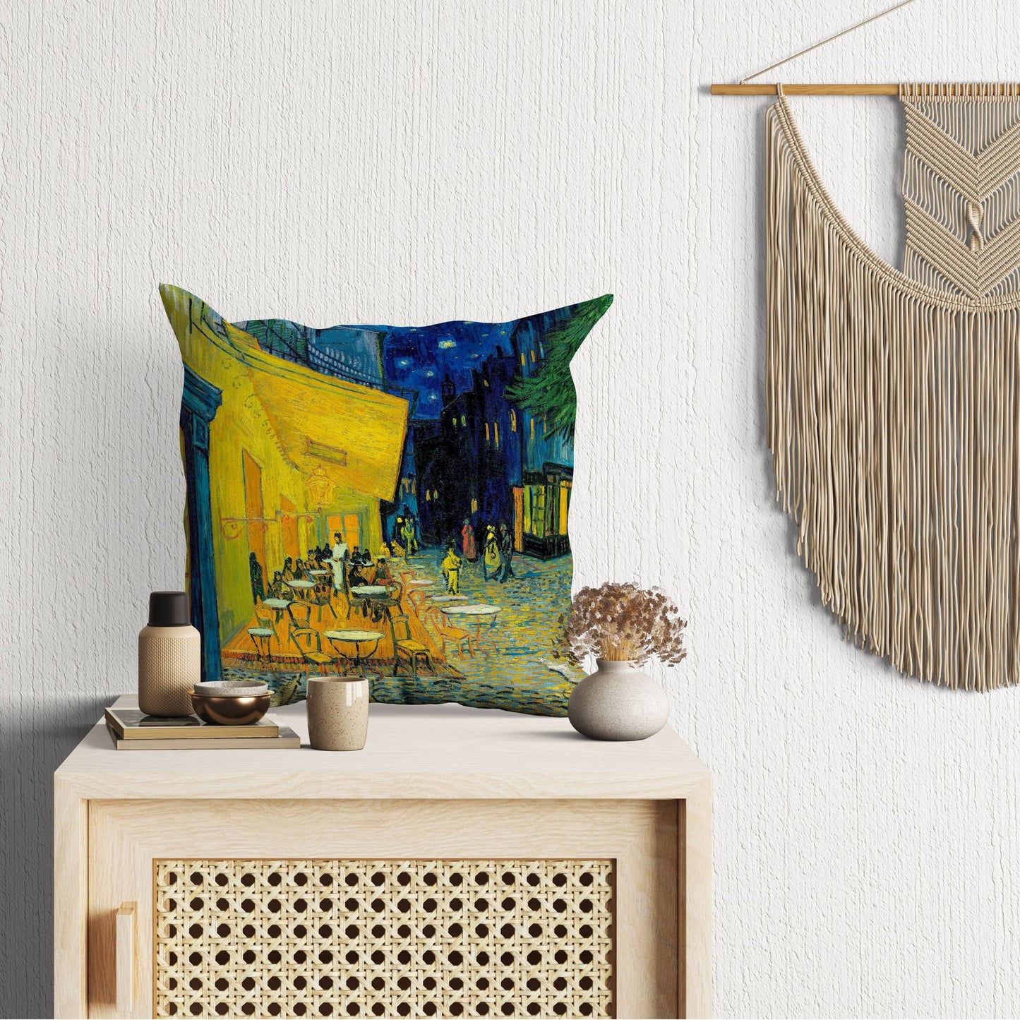 Vincent Van Gogh Terrace Of A Café At Night Famous Painting, Throw Pillow Cover, Abstract Throw Pillow Cover, 18 X 18 Pillow Covers