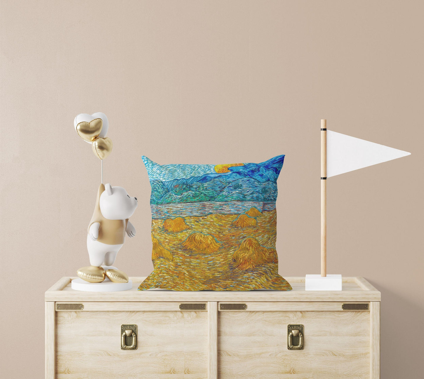 Vincent Van Gogh Famous Art Evening Landscape With Rising Moon, Decorative Pillow, Throw Pillow, Soft Pillow Cases, Contemporary Pillow