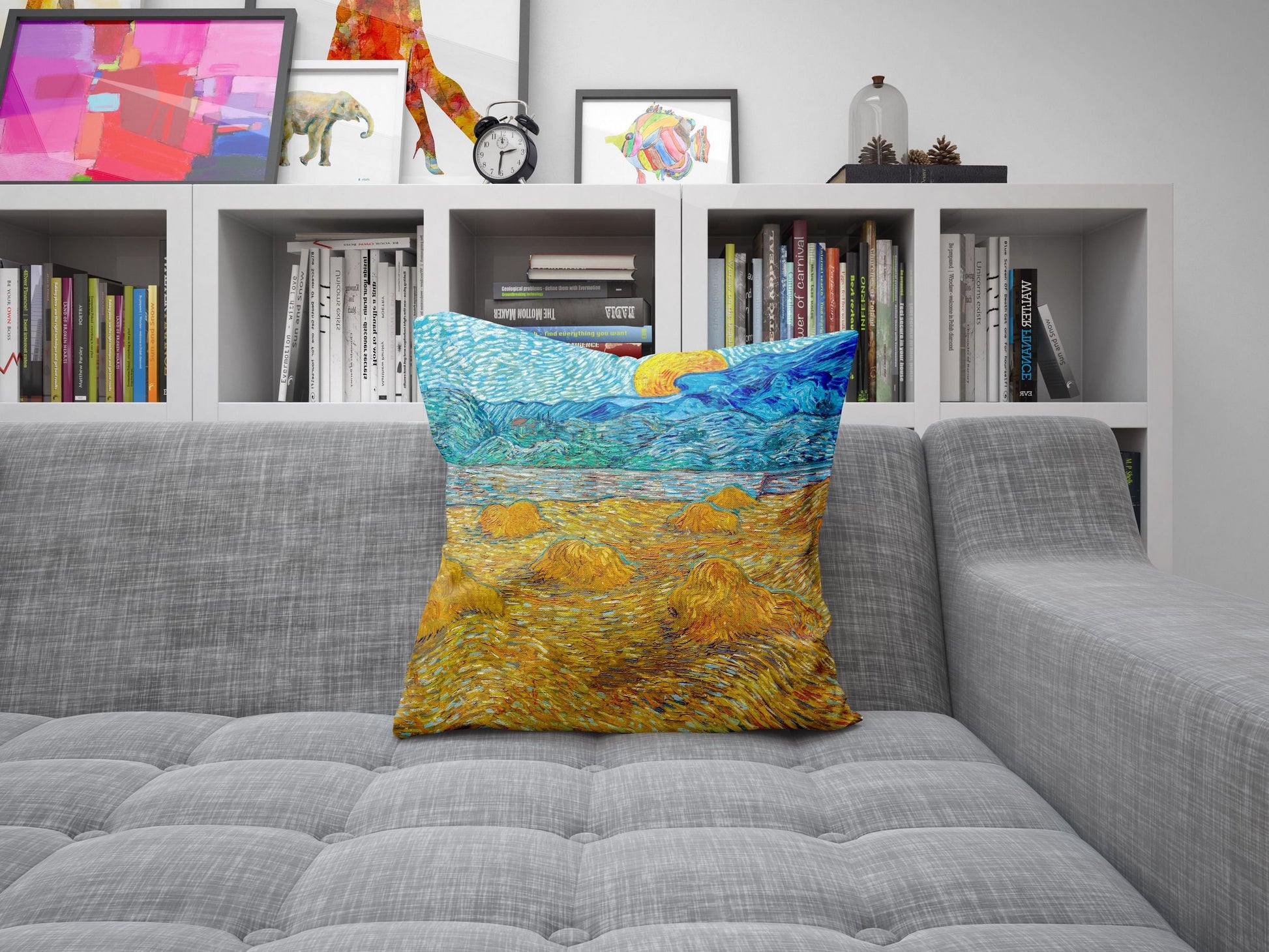 Vincent Van Gogh Famous Art Evening Landscape With Rising Moon, Decorative Pillow, Throw Pillow, Soft Pillow Cases, Contemporary Pillow