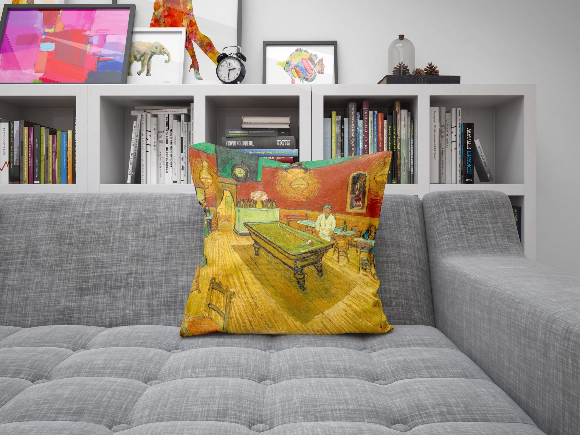 Vincent Van Gogh Famous Art Night Café, Throw Pillow, Abstract Throw Pillow Cover, Contemporary Pillow, 22X22 Pillow Cover