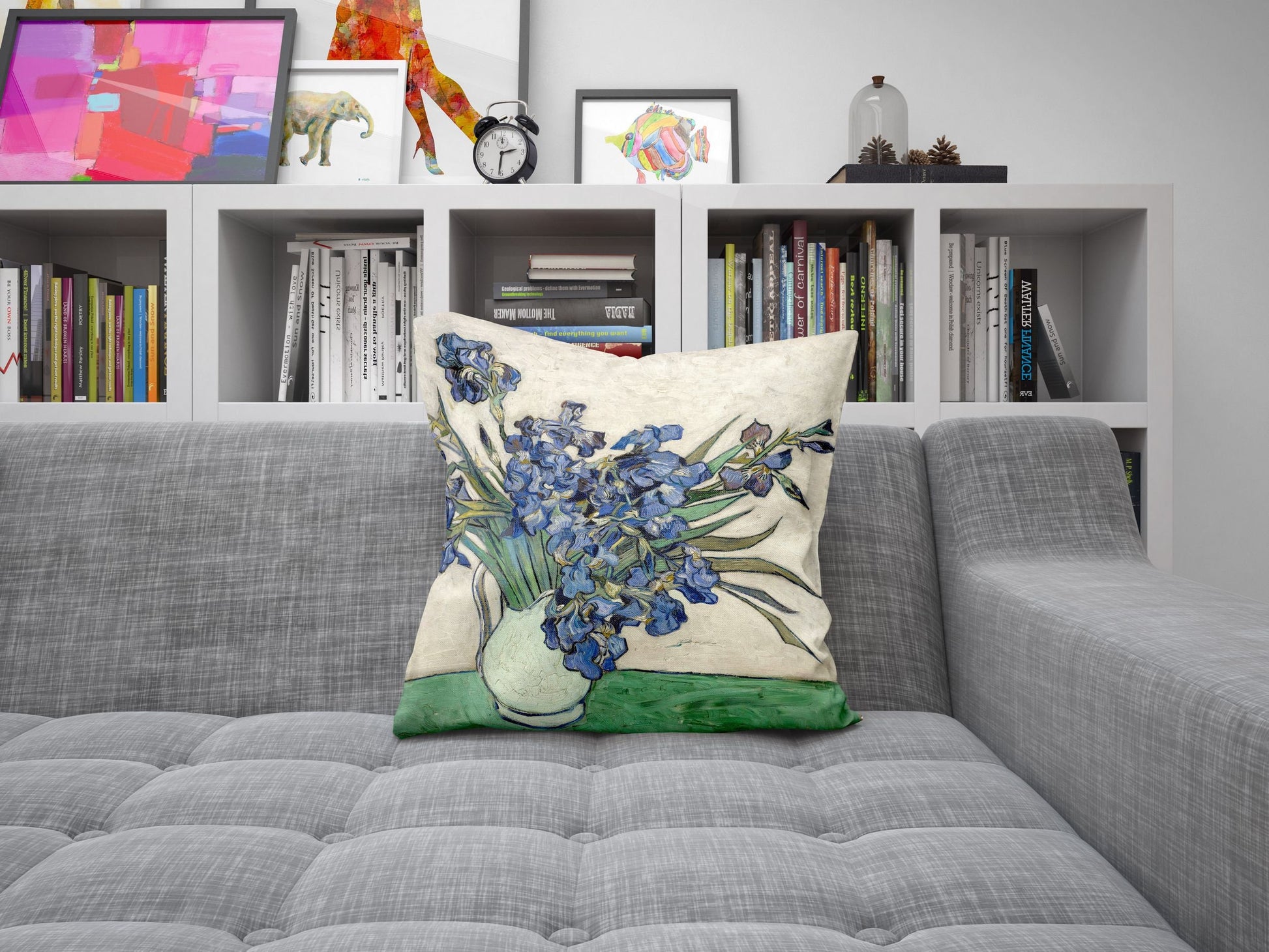 Vincent Van Gogh Irises, Toss Pillow, Abstract Throw Pillow Cover, Artist Pillow, 22X22 Pillow Cover, Farmhouse Pillow, Abstract Decor