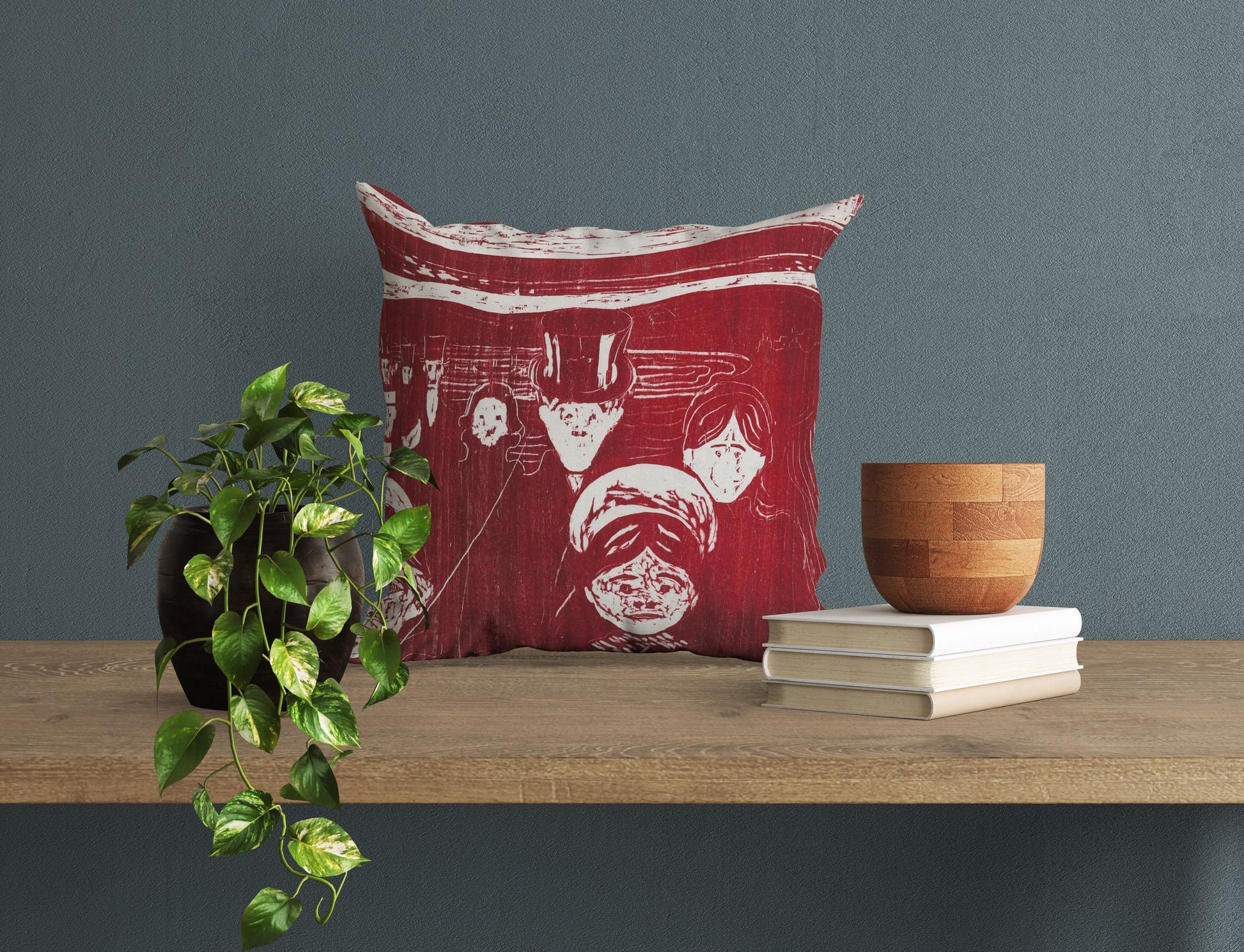 Edvard Munch Famous Art, Toss Pillow, Abstract Throw Pillow Cover, Soft Pillow Cases, Red Pillow Cases, Modern Pillow, 18 X 18 Pillow Covers