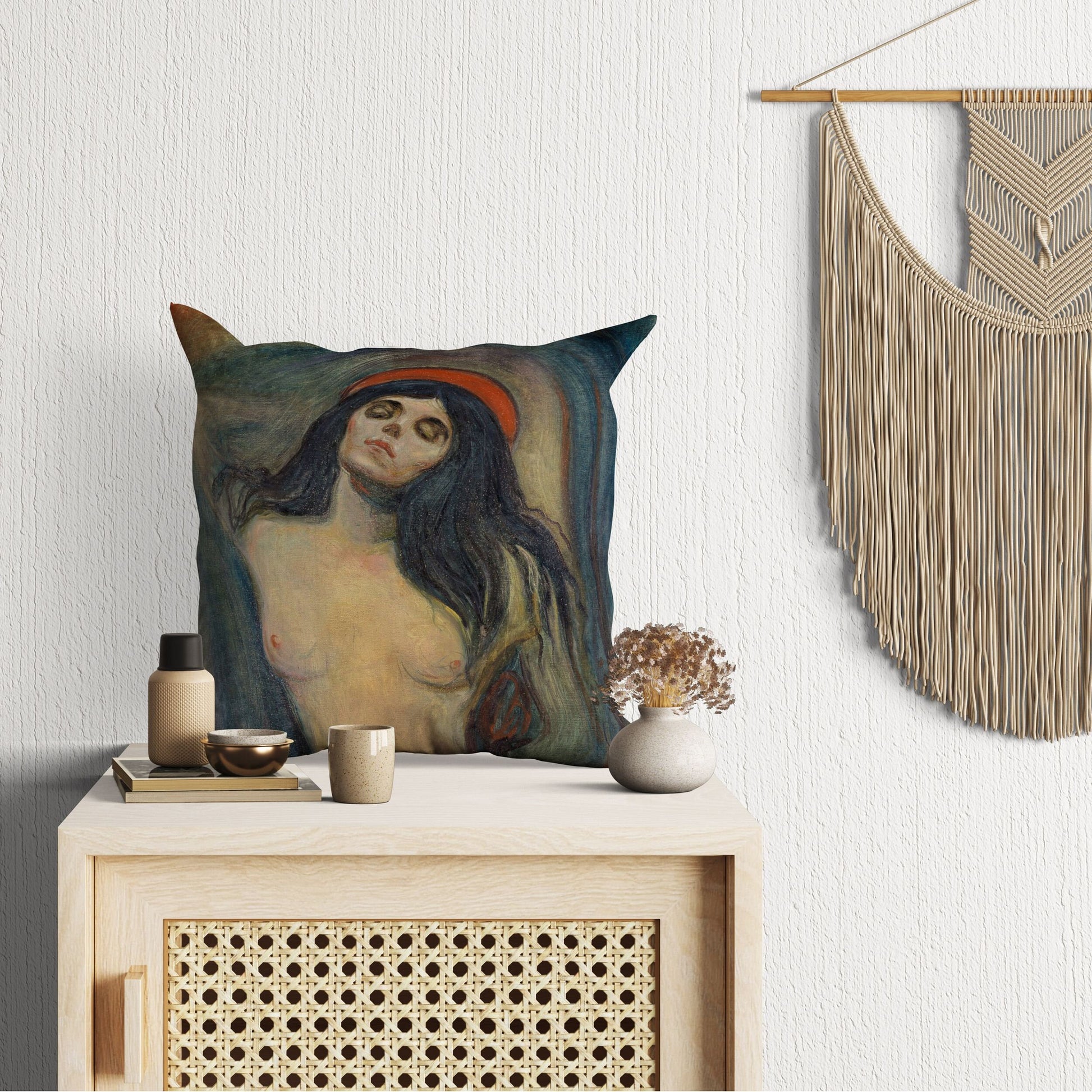 Edvard Munch Famous Art Madonna, Pillow Case, Abstract Pillow, Soft Pillow Cases, Large Pillow Cases, Playroom Decor, Sofa Pillows