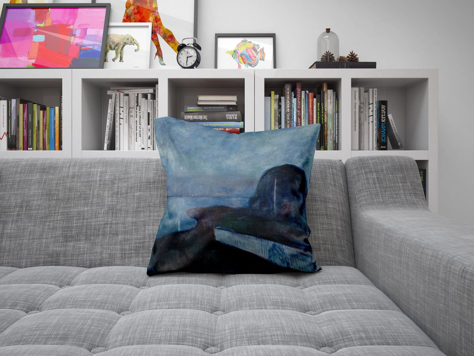 Edvard Munch Famous Art Starry Night, Decorative Pillow, Abstract Pillow, Soft Pillow Cases, Contemporary Pillow, 22X22 Pillow Cover