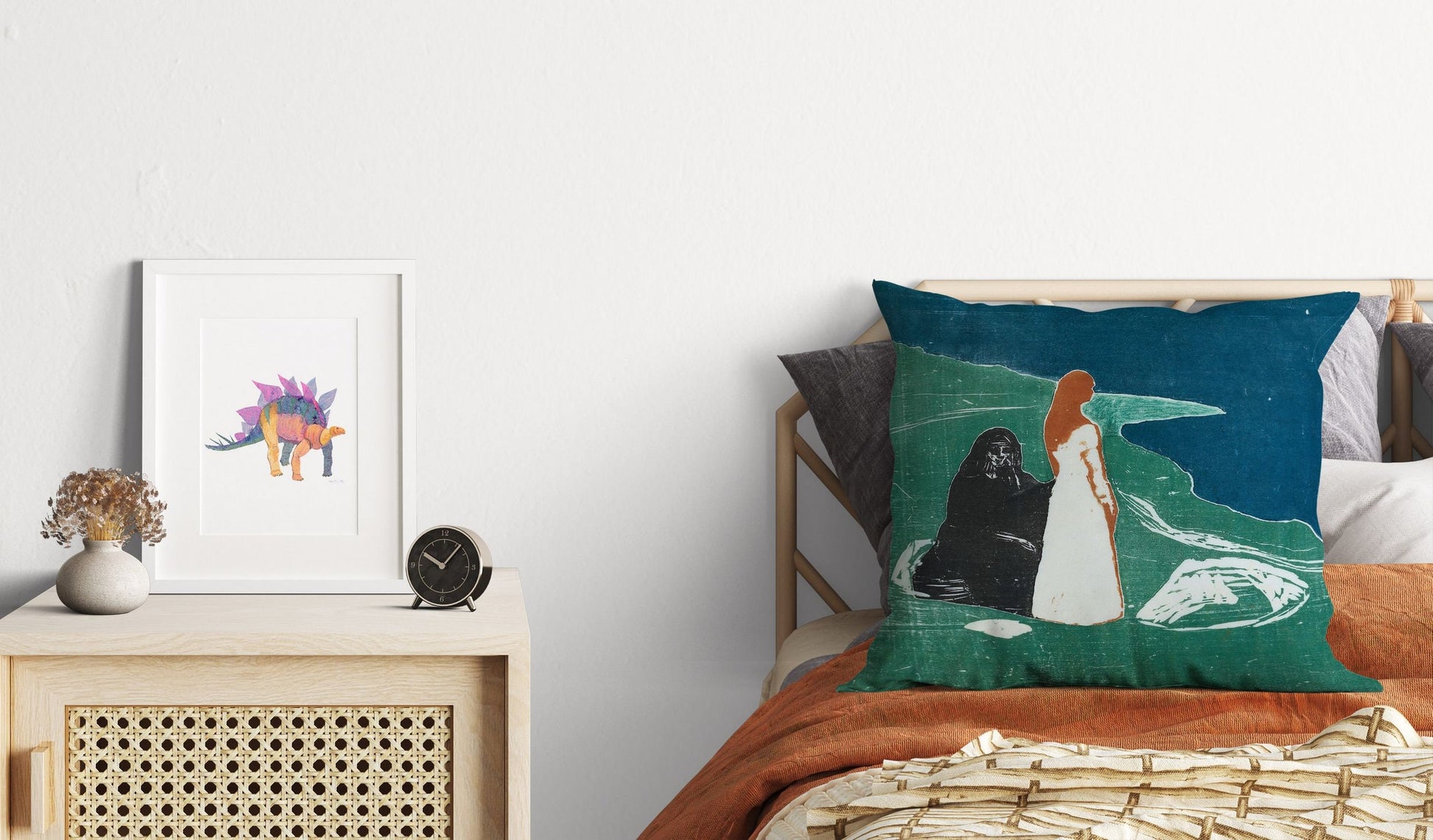 Edvard Munch Famous Art Two Women On The Beach, Toss Pillow, Abstract Throw Pillow, Artist Pillow, Green Pillow Cases, Modern Pillow