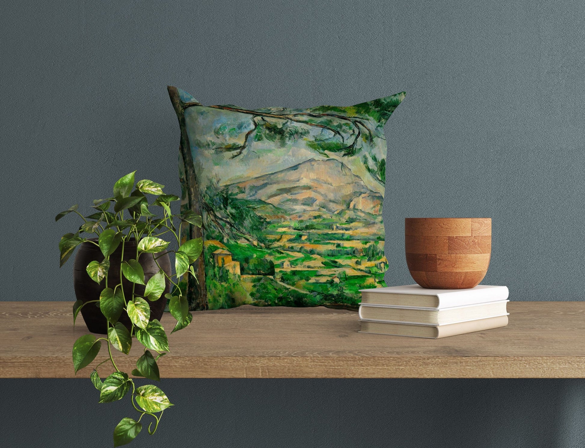 Paul Cezanne Famous Art, Toss Pillow, Abstract Throw Pillow Cover, Green Pillow Cases, Post-Impressionist Art, Large Pillow Cases