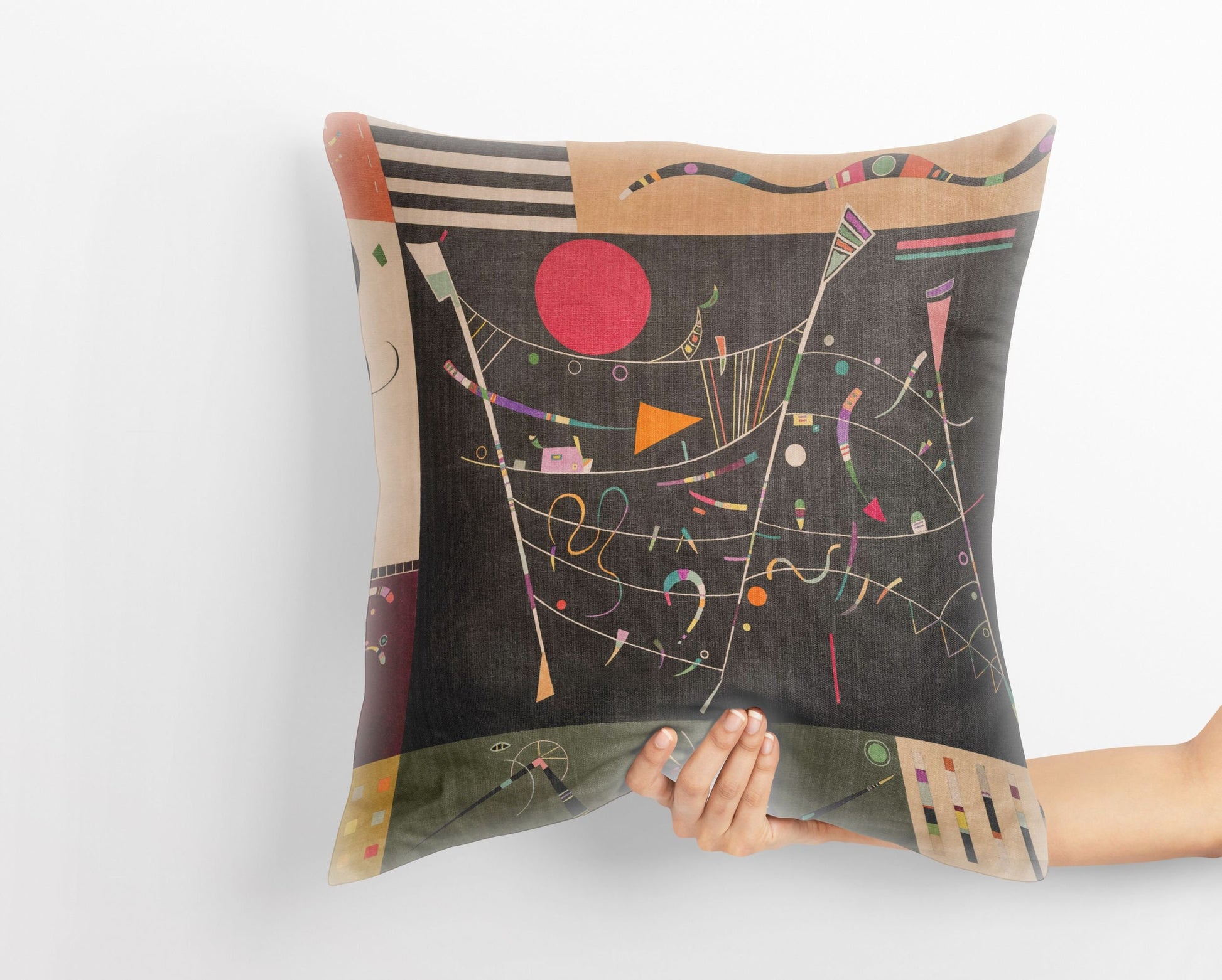 Wassily Kandinsky Abstract Painting, Pillow Case, Abstract Throw Pillow Cover, Art Pillow, Black, Contemporary Pillow, 18 X 18 Pillow Covers