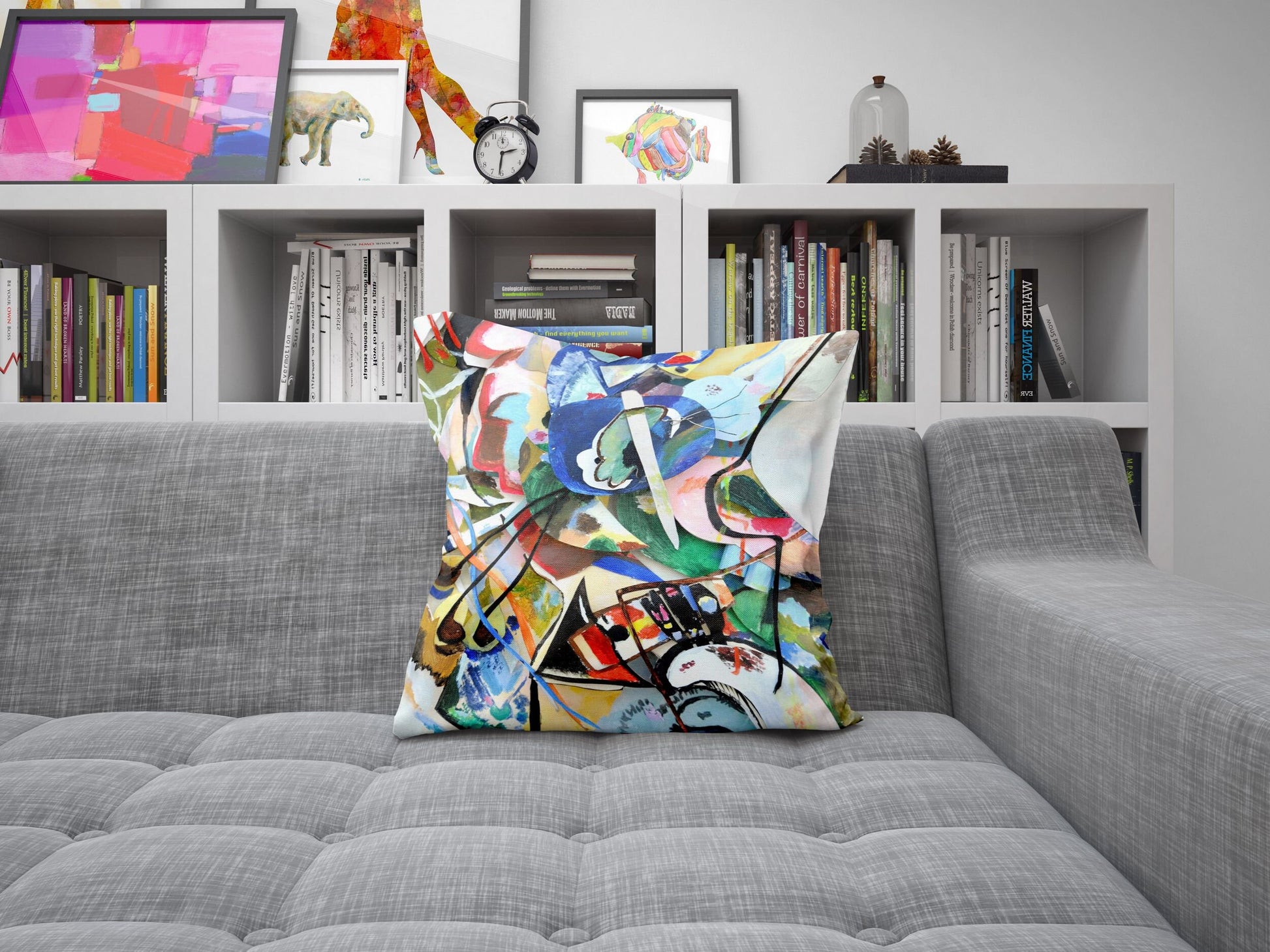 Wassily Kandinsky Abstract Painting, Throw Pillow Cover, Abstract Pillow Case, Soft Pillow Cases, Colorful Pillow Case, Contemporary Pillow