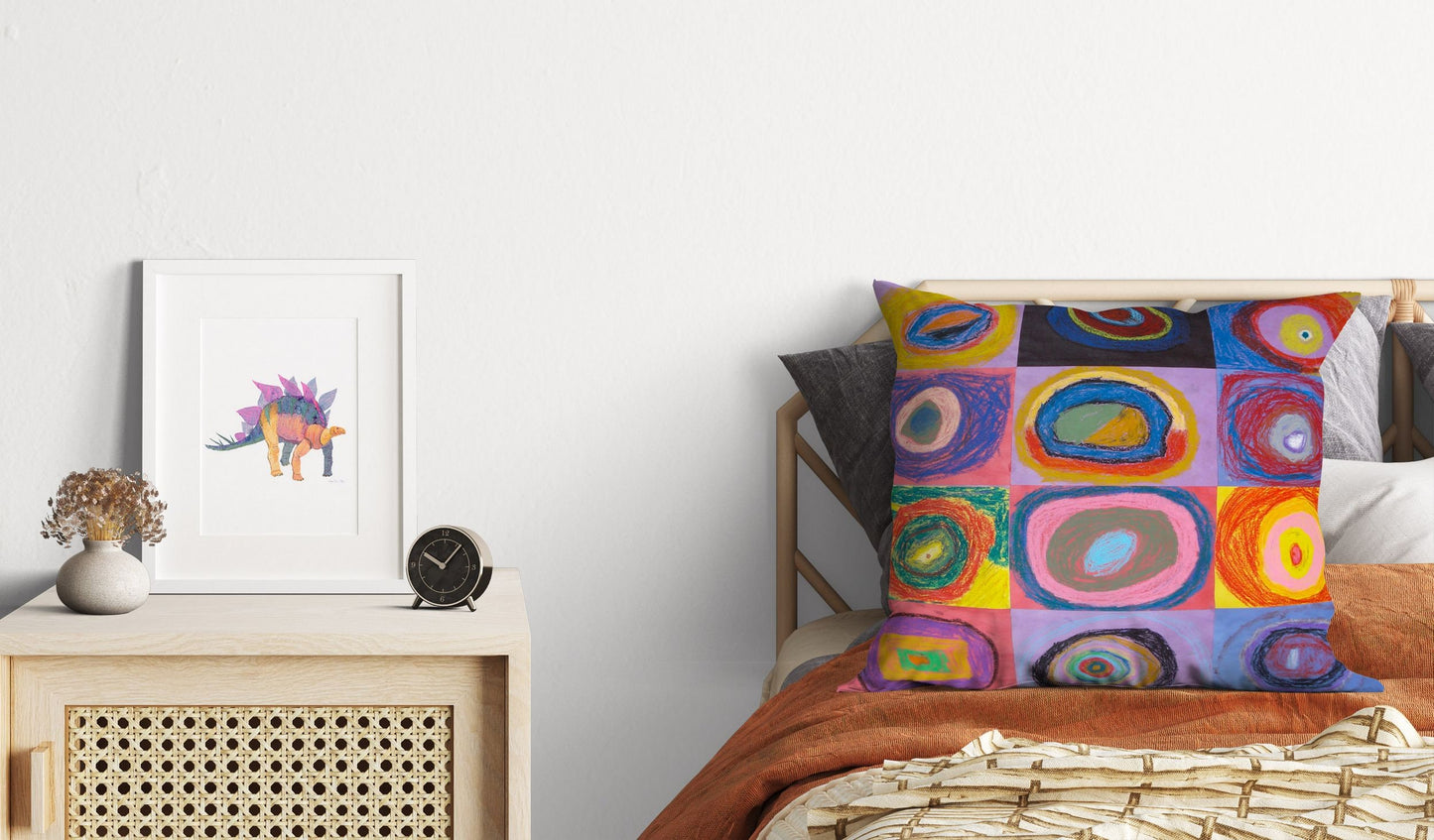 Wassily Kandinsky Abstract Painting, Decorative Pillow, Abstract Pillow, Soft Pillow Cases, Modern Pillow, 22X22 Pillow Cover