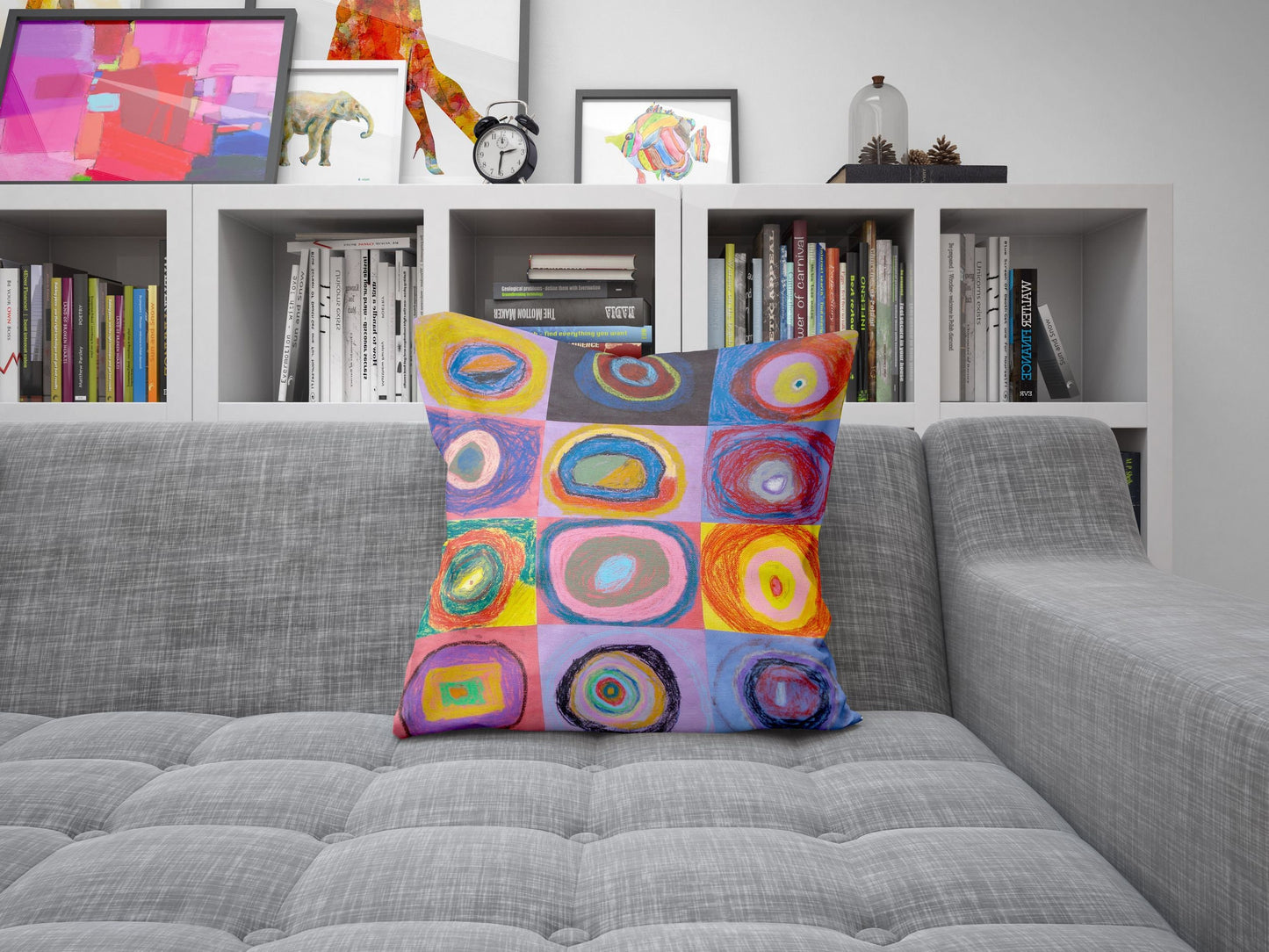 Wassily Kandinsky Abstract Painting, Decorative Pillow, Abstract Pillow, Soft Pillow Cases, Modern Pillow, 22X22 Pillow Cover