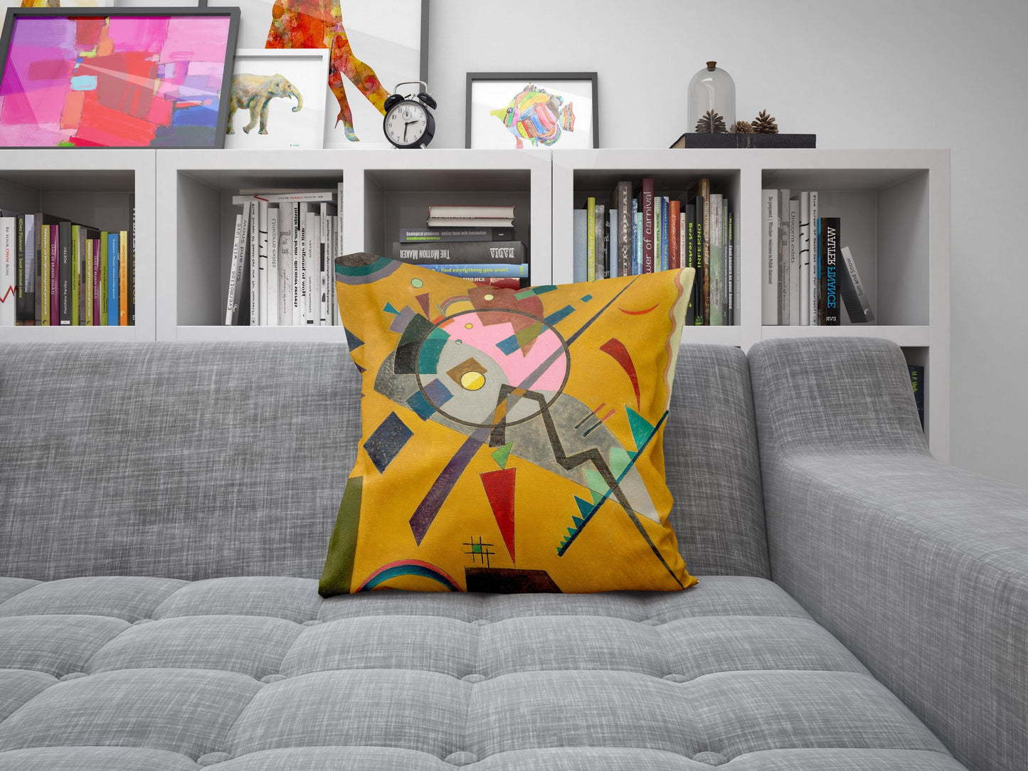 Wassily Kandinsky Abstract Painting, Decorative Pillow, Abstract Art Pillow, Artist Pillow, Orange Pillow Case, Contemporary Pillow