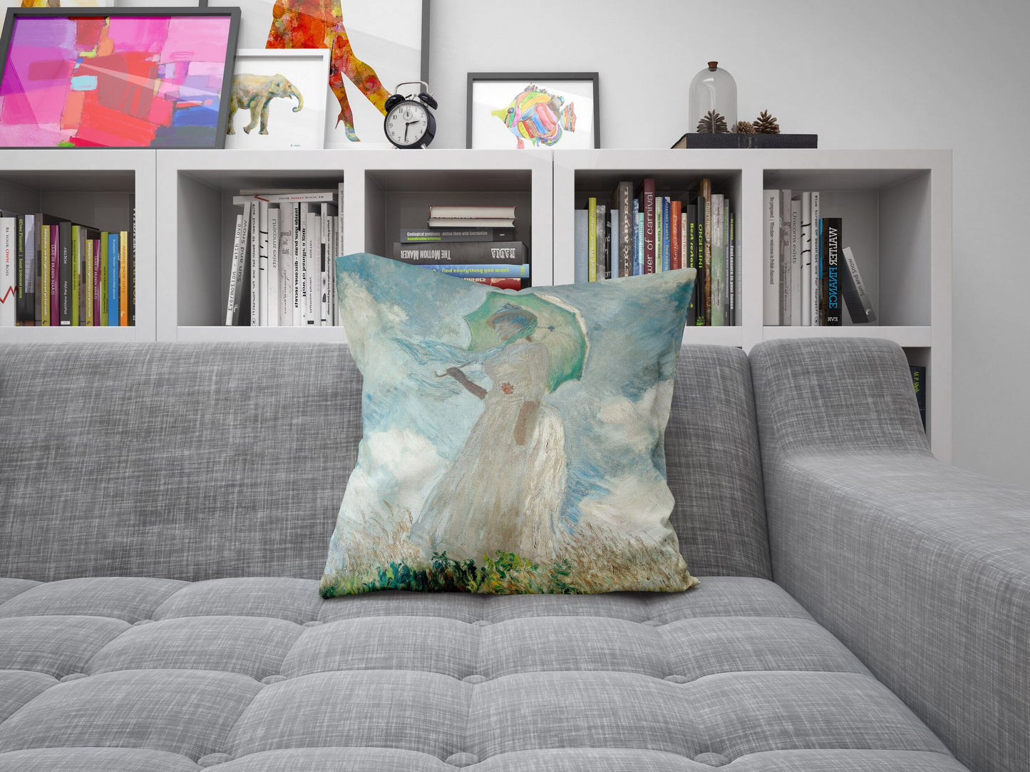 Claude Monet Famous Painting, Decorative Pillow, Abstract Throw Pillow Cover, Artist Pillow, Blue Farmhouse Pillow, Indoor Pillow Cases