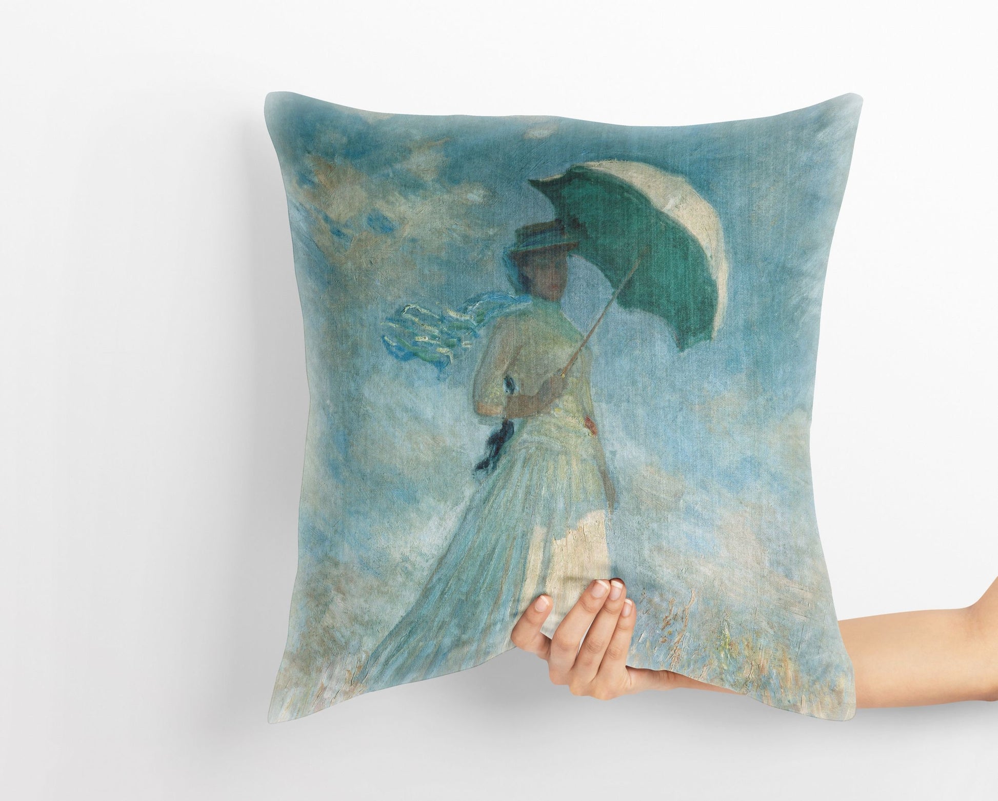 Claude Monet Famous Painting, Tapestry Pillows, Abstract Pillow, Designer Pillow, Green Pillow Cases, Housewarming Gift, Sofa Pillows