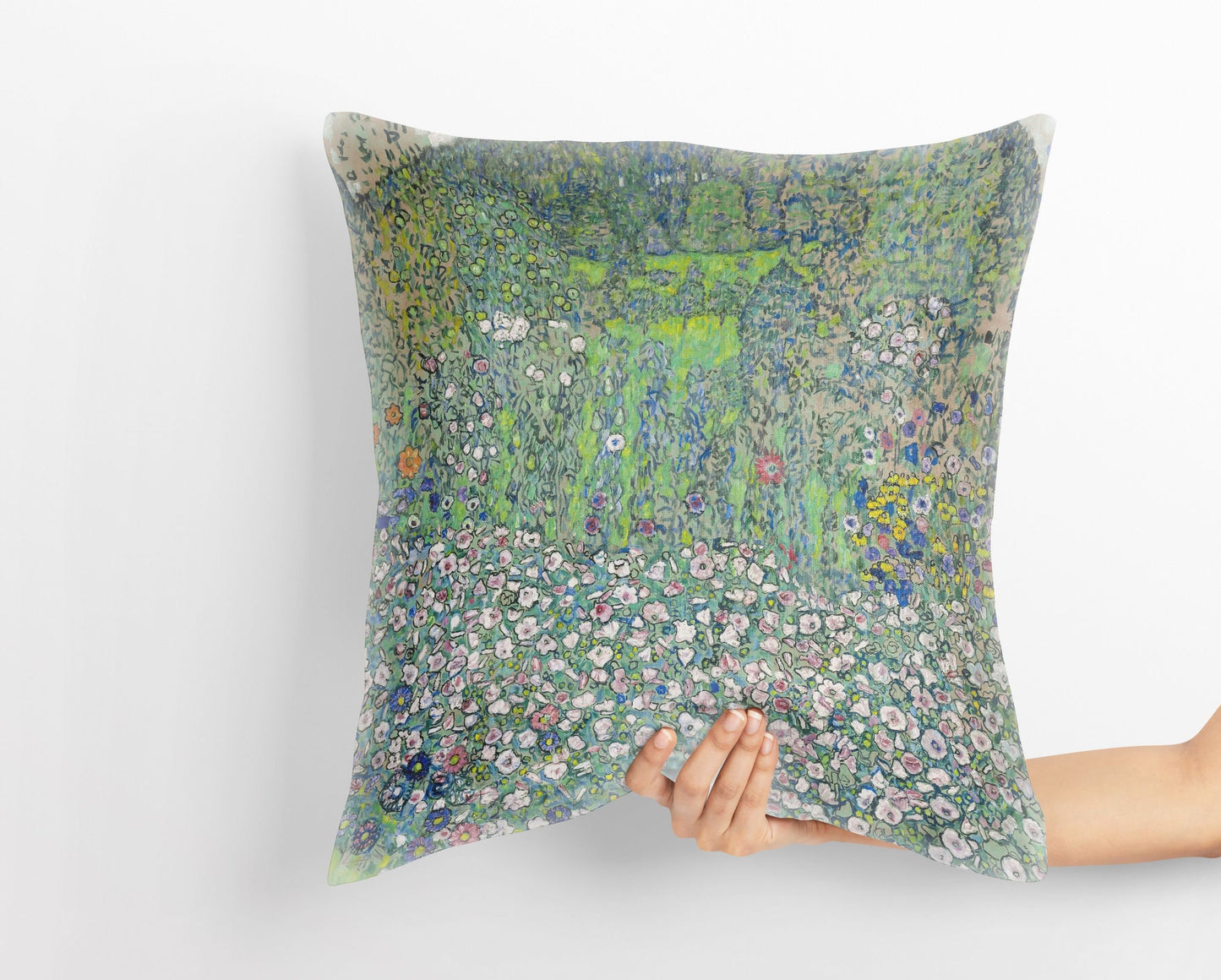 Gustav Klimt Famous Art Garden Landscape With Hilltop, Decorative Pillow, Abstract Throw Pillow, 22X22 Pillow Cover, Indoor Pillow Cases
