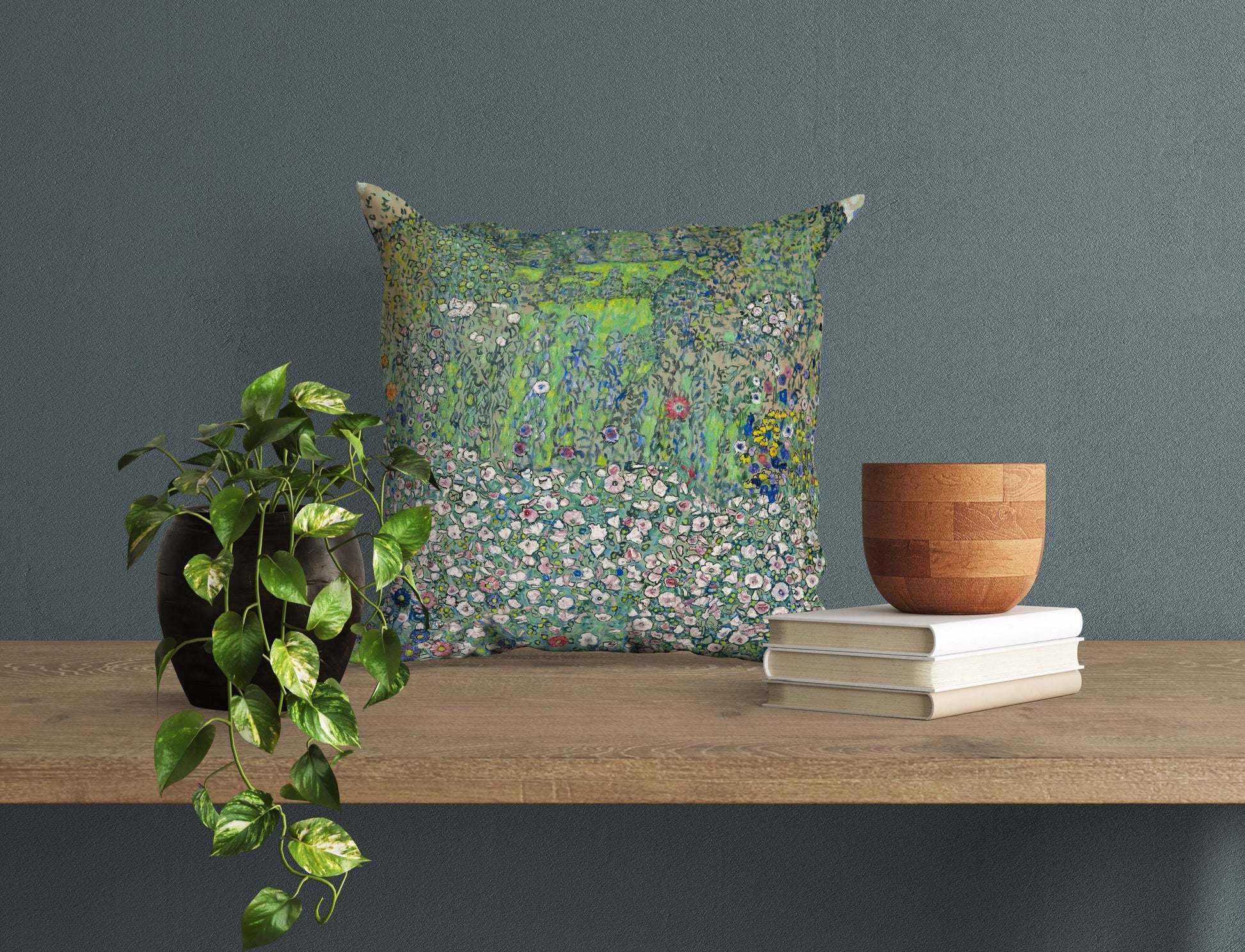 Gustav Klimt Famous Art Garden Landscape With Hilltop, Decorative Pillow, Abstract Throw Pillow, 22X22 Pillow Cover, Indoor Pillow Cases