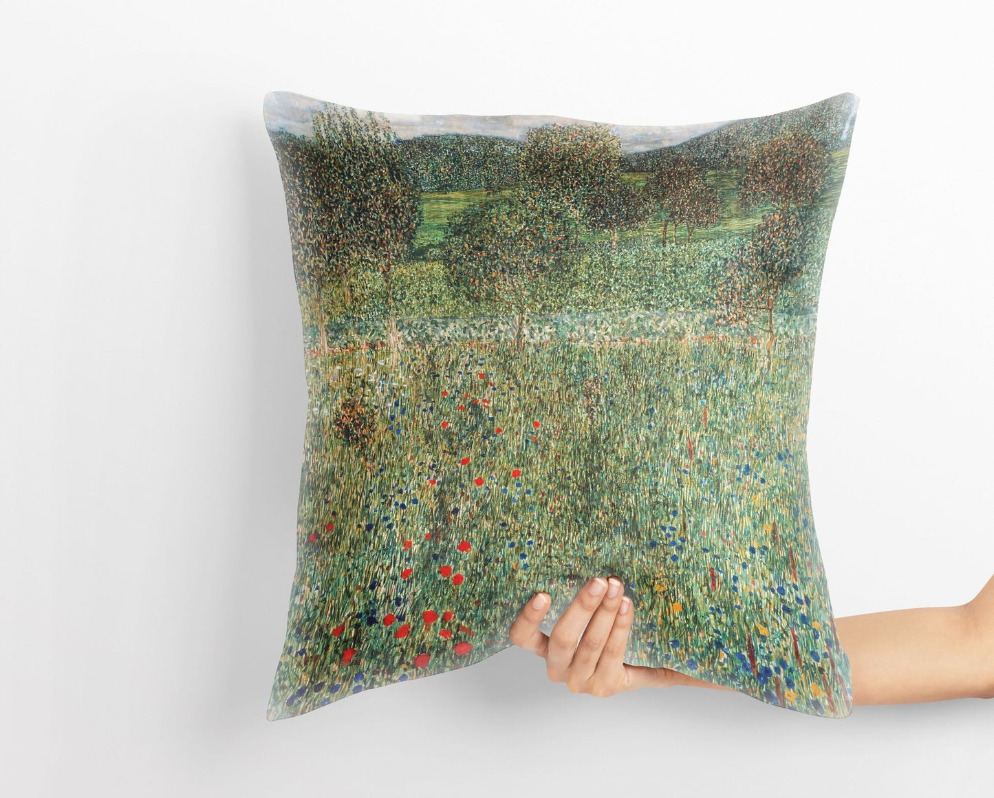 Gustav Klimt Famous Art, Throw Pillow Cover, Green Pillow Cases, Contemporary Pillow, 18 X 18 Pillow Covers, Farmhouse Pillow, Indoor Pillow