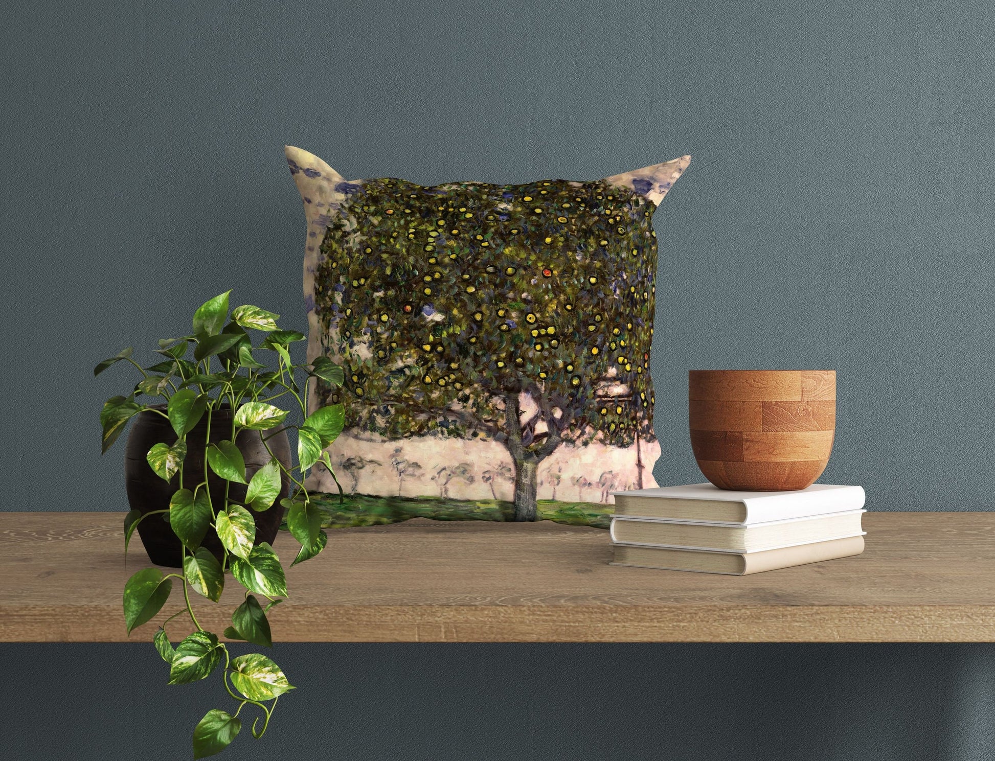 Gustav Klimt Famous Painting, Decorative Pillow, Abstract Throw Pillow, Artist Pillow, Green Pillow Cases, Farmhouse Pillow, Abstract Decor