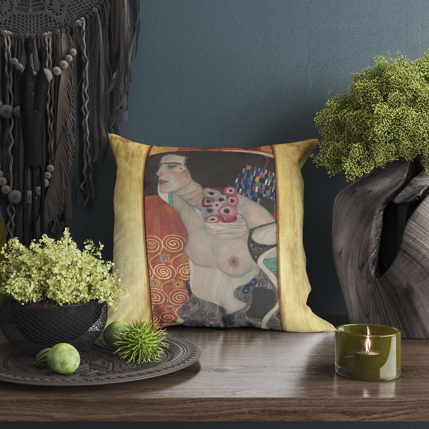 Gustav Klimt Famous Painting Judith Ii Salomè, Throw Pillow, Abstract Throw Pillow Cover, Artist Pillow, Home Decor Pillow, Holiday Gift