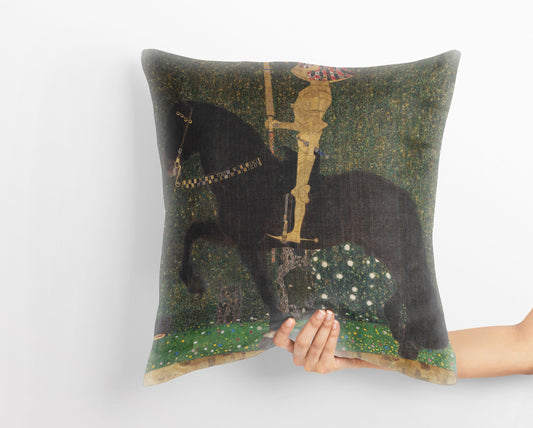 Gustav Klimt Famous Painting Life Is A Struggle (Golden Rider), Toss Pillow, Abstract Throw Pillow Cover, Designer Pillow, Modern Pillow