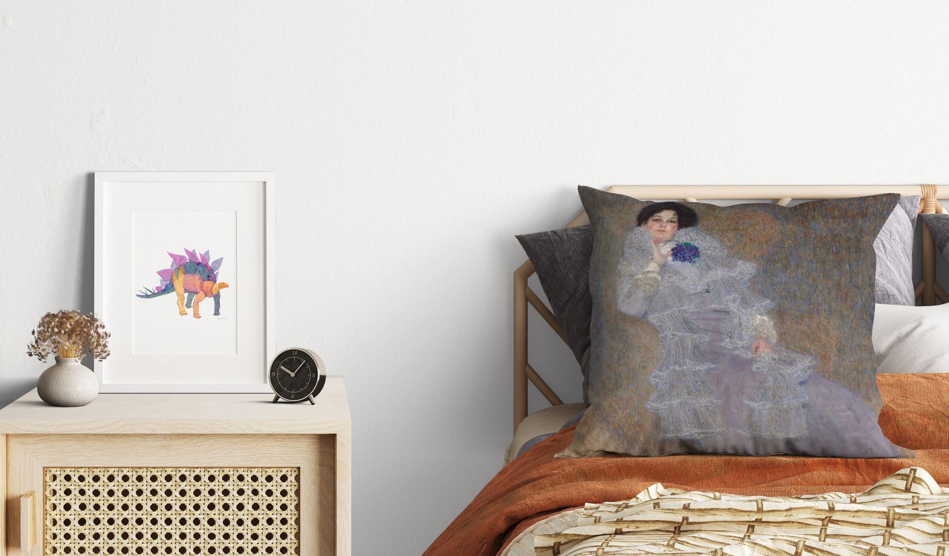 Gustav Klimt Famous Painting Portrait Of Marie Henneberg, Decorative Pillow, Abstract Throw Pillow Cover, Artist Pillow, Purple