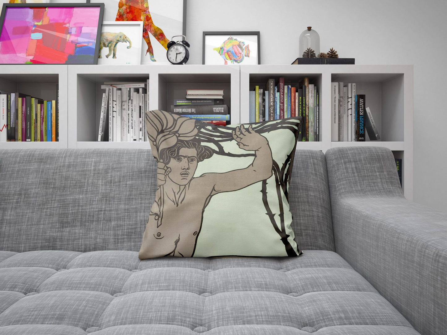 Poster For The 7Th Exhibition Of The Vienna Secession, Tapestry Pillows, Abstract Throw Pillow Cover, Designer Pillow, Contemporary Pillow