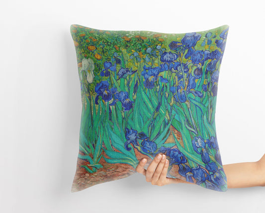 Vincent Van Gogh Irises Famous Art Decorative Pillow, Abstract Pillow, Soft Pillow Cases, Green Pillow Cases, Farmhouse Pillow, Holiday Gift