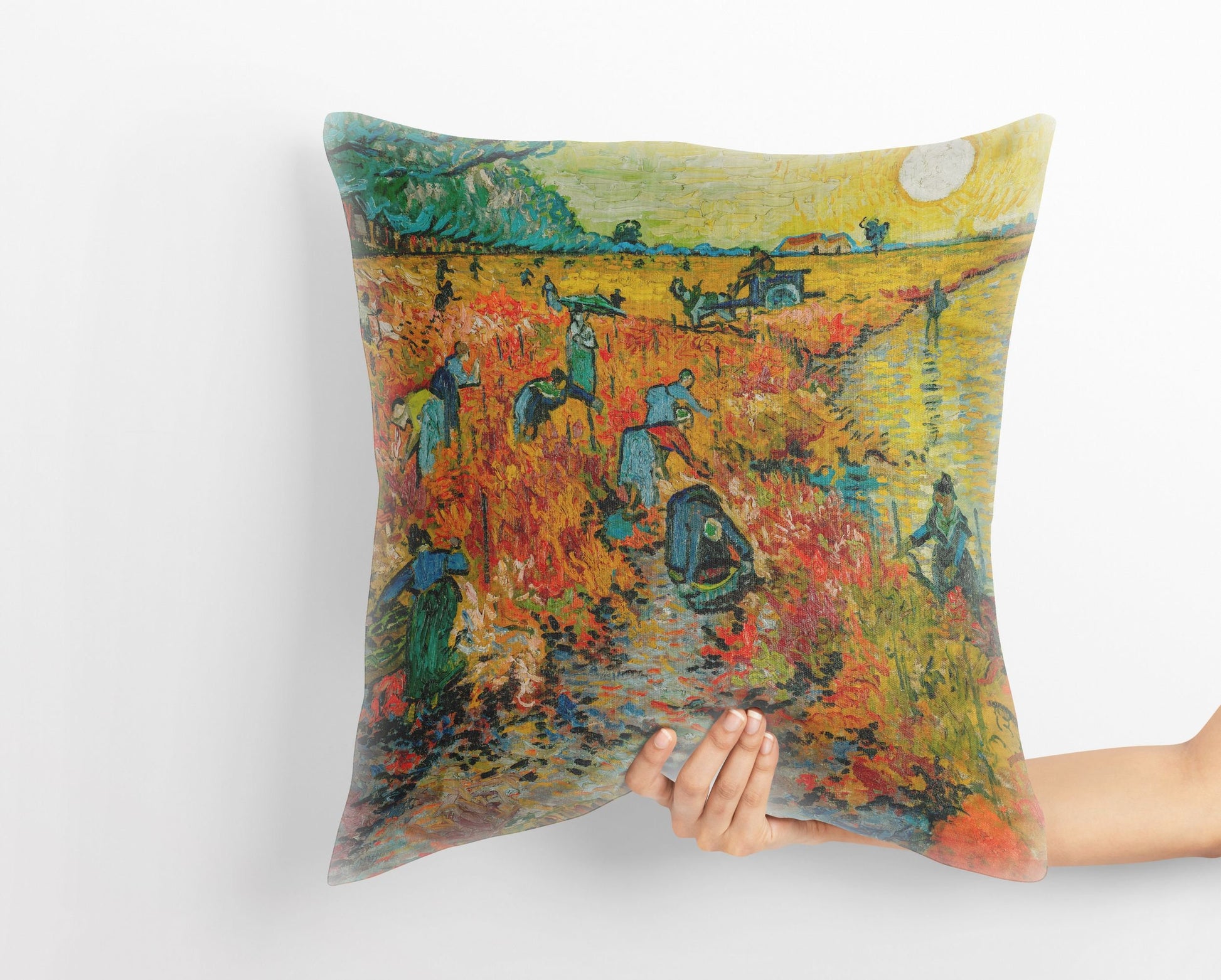 Vincent Van Gogh Red Vineyard At Arles Famous Art, Toss Pillow, Abstract Throw Pillow Cover, Designer Pillow, Orange Pillow, Farmhouse Decor